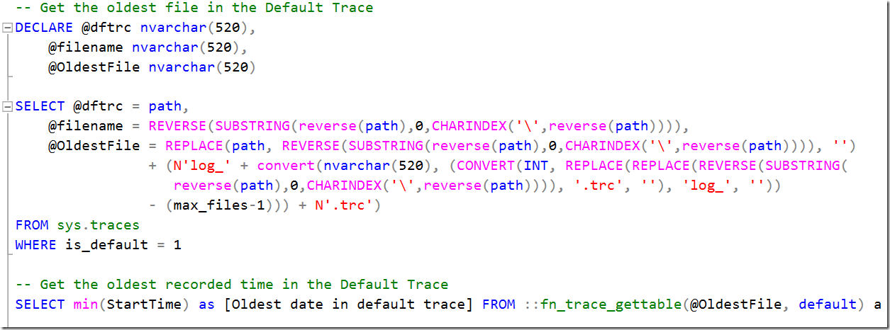 Retrieving diagnostic data from SQL Server’s Default Trace – SQL TECH BLOG